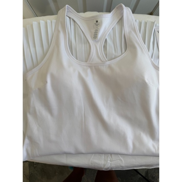 Yogalicious White Pleated Hem Racerback Active Dress Large - Picture 5 of 5